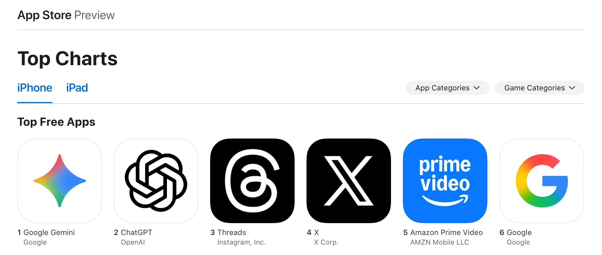 Gemini top free app