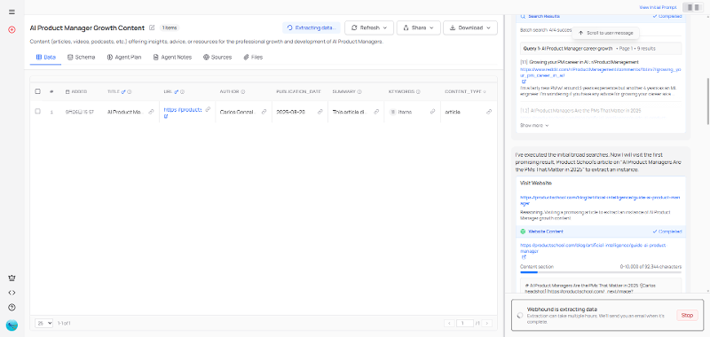 Webhound发布AI研究代理：自然语言提示驱动自动化结构化数据集构建